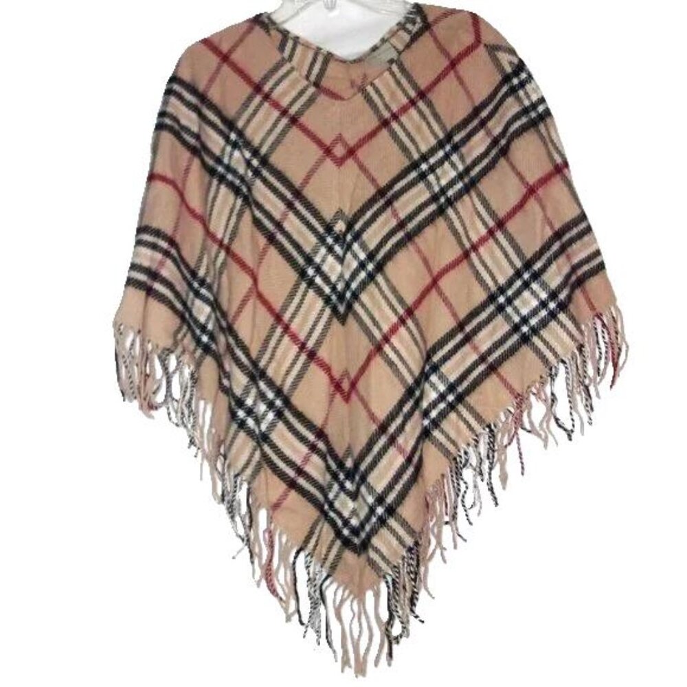 Lord & Taylor Nova Check Poncho One Size